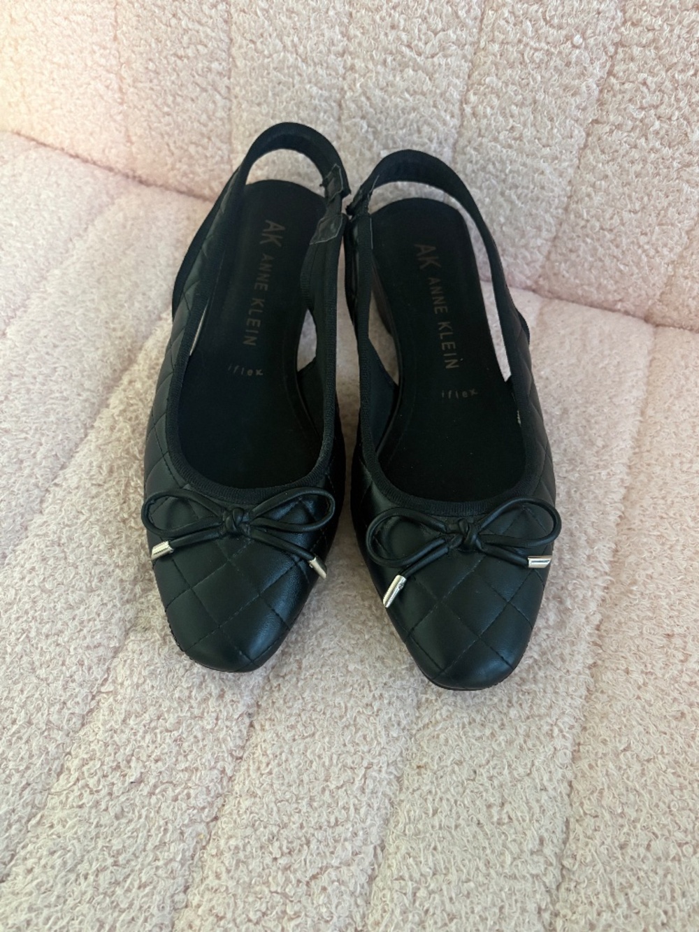 Anne Klein Women's Slingback Black Bow Flats